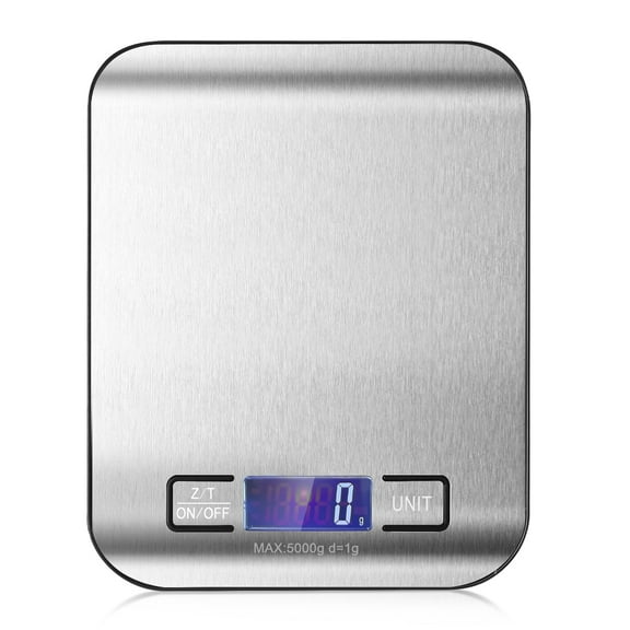 Garnen Food Scale Digital Kitchen Scale, 1g-5kg Food Scales for Kitchen in Grams Ounces, Gram Scale Stainless Steel for Food Baking Cooking Meal Prep