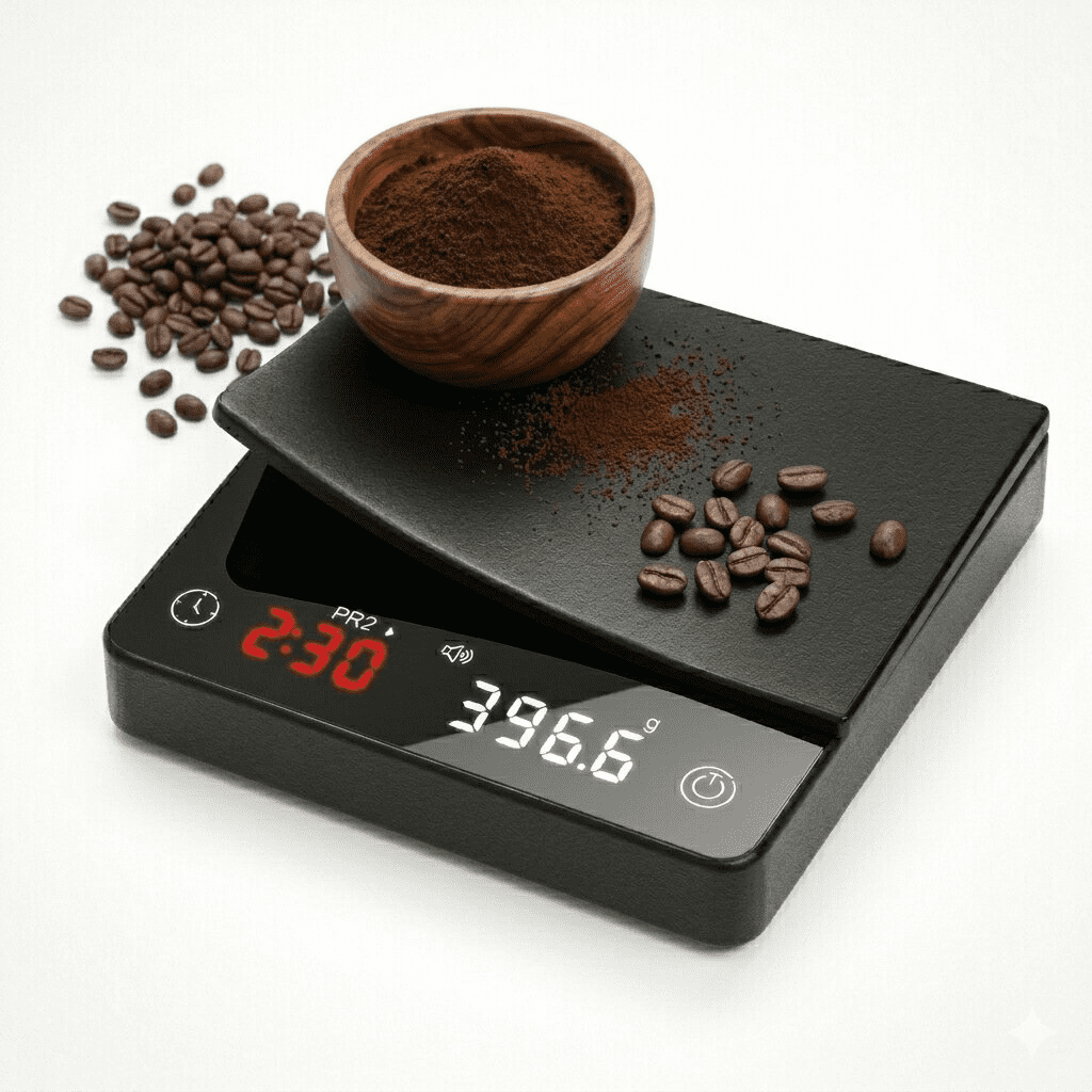 Garnen Mini Coffee Scale with Timer, 2Kg/0.1g Espresso Scale, Matcha & Coffee Bean Scale, Digital Coffee Scale, USB C Rechargeable Barista Scale