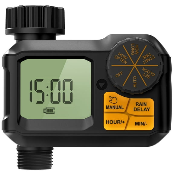 Garnen Sprinkler Timer Outdoor, Digital Water Timer For Garden, Hose Timer, 1min-7Days Programmable Water Frequency and Rain Delay Irrigation for Yard