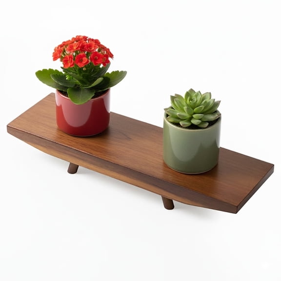 Garnen Kitchen Dcor Tray, Acacia Wood Tray for Coffee Table Bathroom Vanity Countertop, Pedestal Stand Wood Riser Tray Farmhouse Soap Holder, Brown