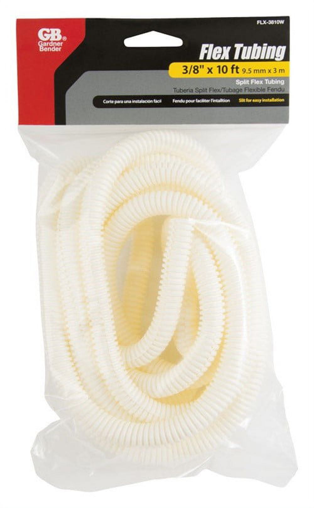 Garner Bender FLX-3810W Flex Tubing, Polypropelene, White, 10'