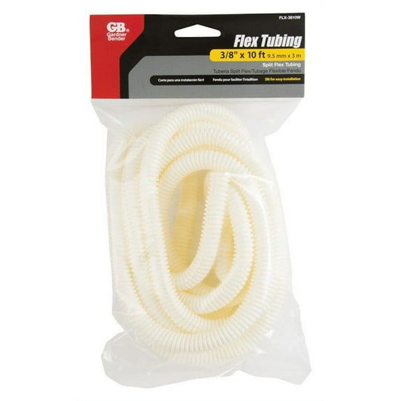 Garner Bender FLX-3810W Flex Tubing, Polypropelene, White, 10'