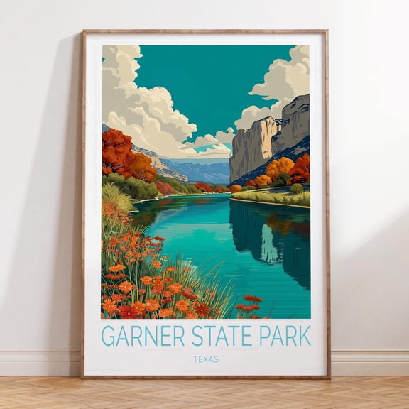 Garner State Park Texas River Landscape Print, Unframed Paper Print Size 8x12