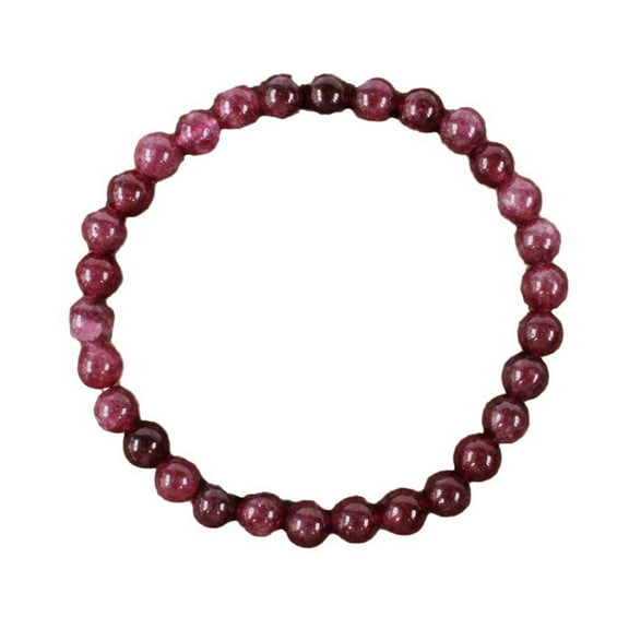 Garnet Beaded Bracelet For Men And Women Handmade Stretch Elastic String Positive Energy Jewelry For Daily Wear