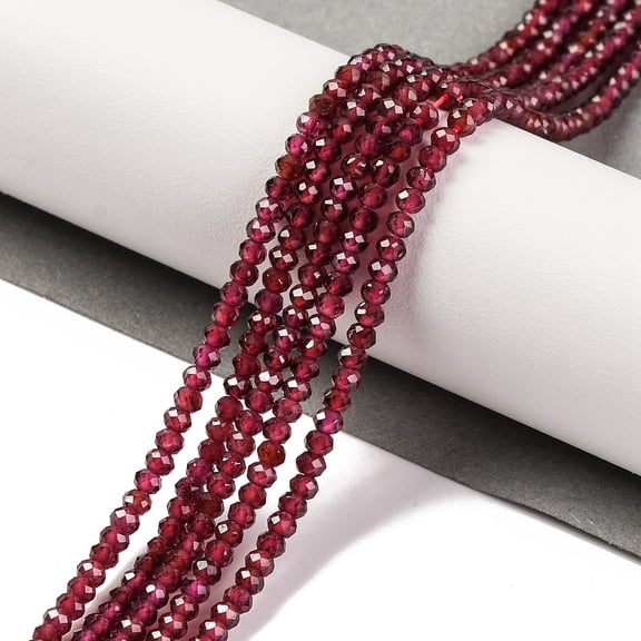 Garnet Beads Strands Faceted Rondelle Purple 3x2mm Hole: 0.8mm about 175pcs/strand 15.35 inch(39cm)