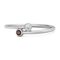 thumbnail image 1 of Garnet Birthstone 0.10 Ct 925 Sterling Silver Personalized Split Mother's Day Gift Ring, 1 of 3