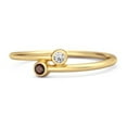 thumbnail image 1 of Garnet Birthstone 0.10 Ct 925 Sterling Silver Yellow Plated Personalized Split Women Valentines Day Gifts Ring, 1 of 3