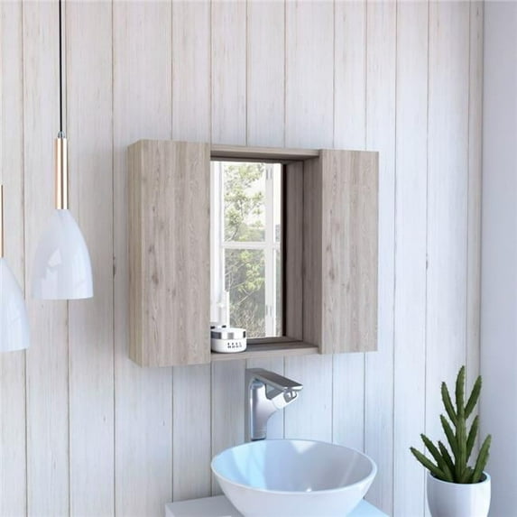 Garnet Double Door Medicine Cabinet, Light Gray