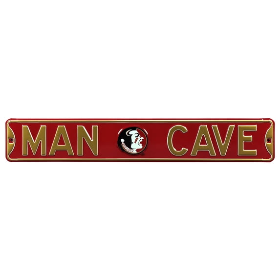 Garnet Florida State Seminoles 6" x 36" Man Cave Steel Street Sign