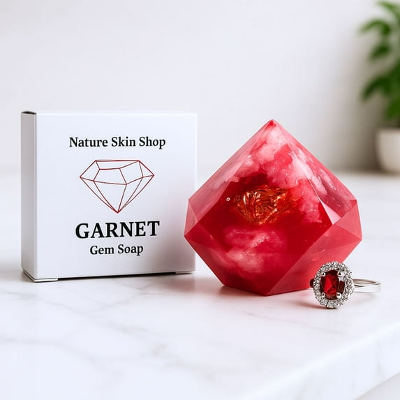 Garnet Gem Soap with Hidden Silver Ring