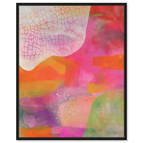 Garnet Gleam III Canvas Neon Abstract by Art Remedy, Black Frame, 20 x 24