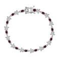 thumbnail image 1 of Garnet Moissanite  925 Sterling Silver Rhodium Plated Bracelet for Women Jewelry Size 6.5" Ct 3.94 Birthday Gifts, 1 of 5