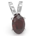 thumbnail image 1 of Garnet Oval Solitaire Pendant In 14k White Gold, 1 of 4
