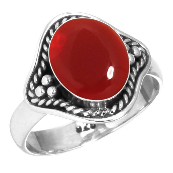 Garnet Quartz Ring 925 Sterling Silver Handmade Jewelry