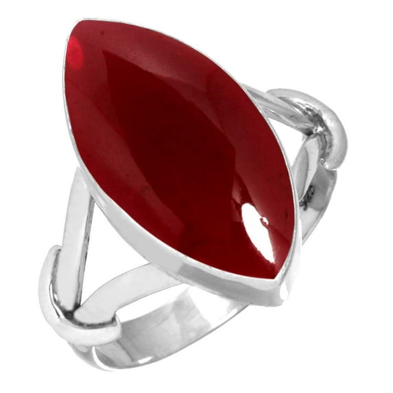 Garnet Quartz Ring 925 Sterling Silver Handmade Jewelry