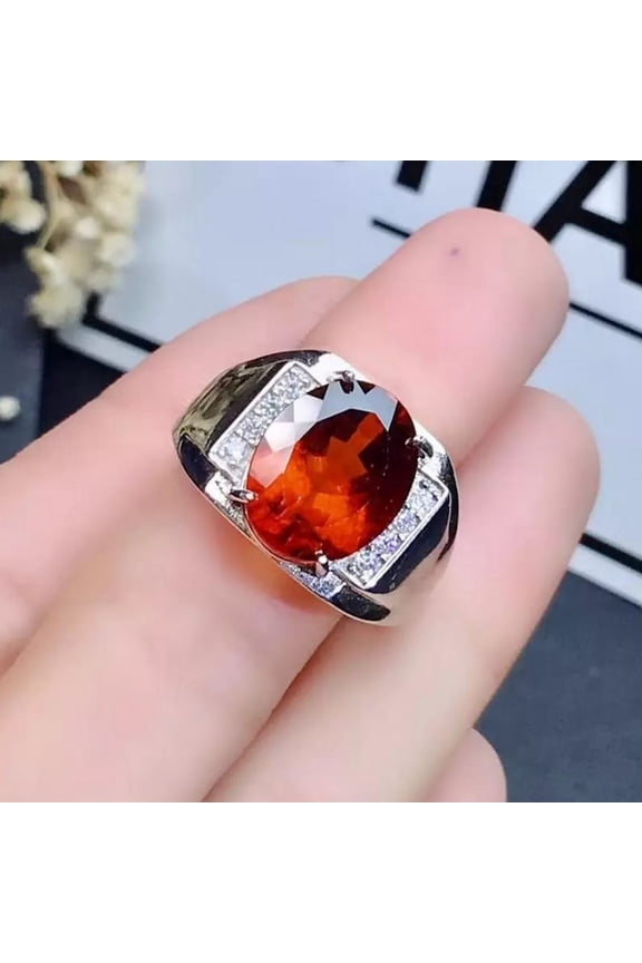 Garnet Ring For Men Promise Ring 925 Sterling Silver Men Ring January Birthstone Ring For Men Personalized Garnet Engagement Gift For Men