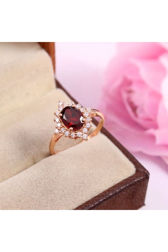Garnet Ring,January Birthstone Oval Designer Band,Silver Gold Ring,Anniversary Gift For Her