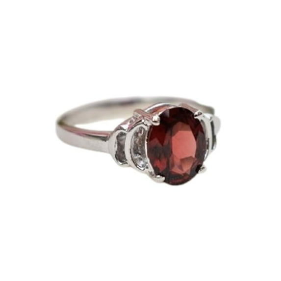 Garnet Ring, Men's Ring, Oval Cut Ring, Wedding Ring, 925 Sterling Silver Ring, Gift For Him