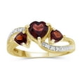 thumbnail image 1 of Garnet Ring – Stunning Sterling Silver Ring with 1 1/2 Carat T.G.W. Garnets & White Diamond Accents - Elegant Heart Ring Design - Hypoallergenic Sterling Silver Diamond Ring, 1 of 5