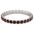 thumbnail image 1 of Garnet Round 2.50 MM Eternity 925 Sterling Silver Women Stacking Ring Jewelry, 1 of 4