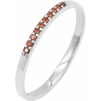 Garnet Stackable Ring for Women – 925 Sterling Silver Eternity Band – Dainty Minimalist Wedding Ring