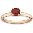 thumbnail image 1 of Garnet Sterling Silver Pink-Plated Ring, 1 of 7