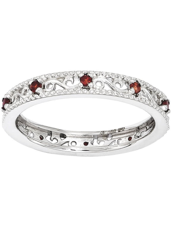 Garnet Sterling Silver Ring
