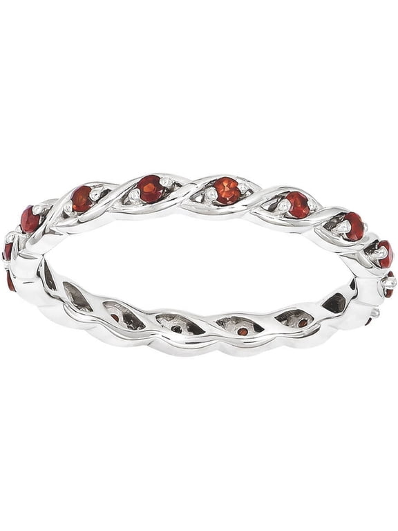 Garnet Sterling Silver Ring