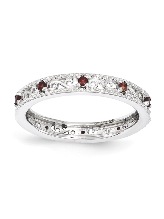 Garnet Sterling Silver Ring