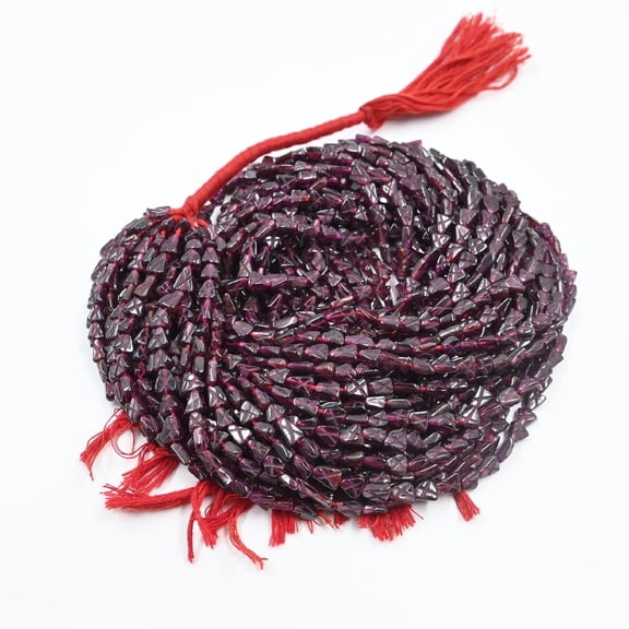 A.B. Gems Garnet Triangle Carving Beads: 4x5-5x6mm Boho Gemstone Sculpture