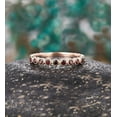thumbnail image 1 of Garnet Wedding Half Eternity Band Ring Anniversary Stacking Ring 925 Sterling Silver Yellow Gold Plated Gemstone Jewelry For Women Gift By KIRAN FINE JEWELS, 1 of 5