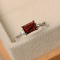 thumbnail image 1 of Garnet ring, January birthstone ring, white gold, anniversary ring for women, 1 of 4