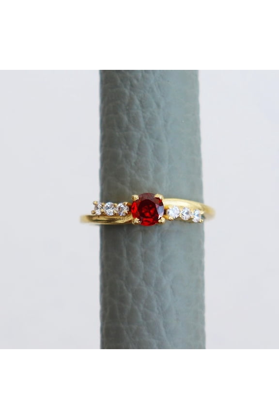 Garnet ring, cushion cut engagement ring, sterling silver, January birthstone, natural garnet