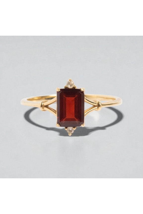 Garnet ring, cushion cut engagement ring, sterling silver, January birthstone, natural garnet