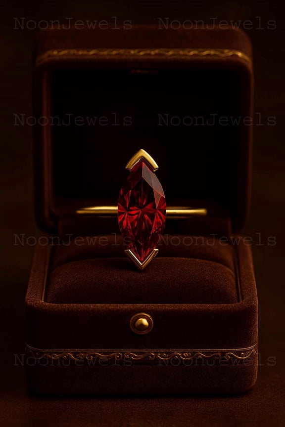 Garnet ring, cushion cut engagement ring, sterling silver, January birthstone, natural garnet