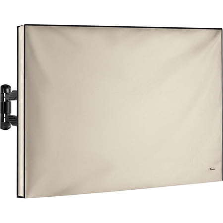 Garnetics 22-24” Outdoor TV Cover Waterproof and Weatherproof Outside Television Protector, Beige