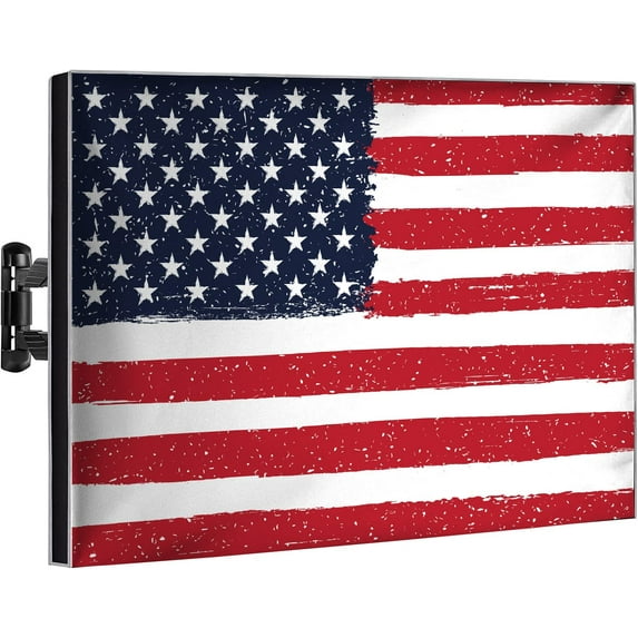Garnetics 70-75” Outdoor TV Cover Waterproof and Weatherproof Outside Television Protector, USA Flag