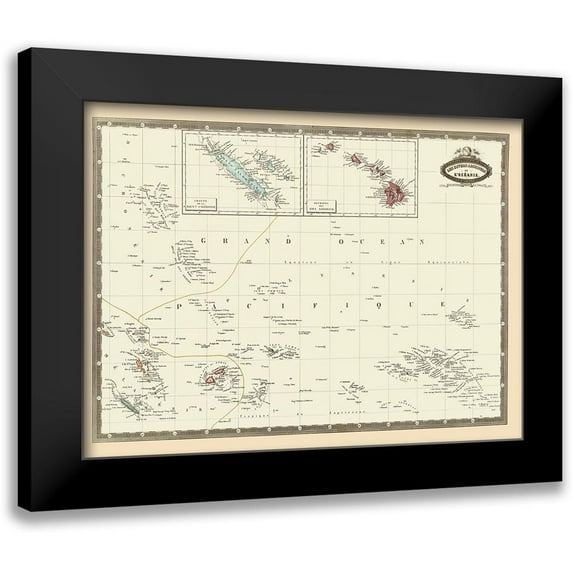 Garnier 18x14 Black Modern Framed Museum Art Print Titled - Pacific Islands Oceania - Garnier 1860