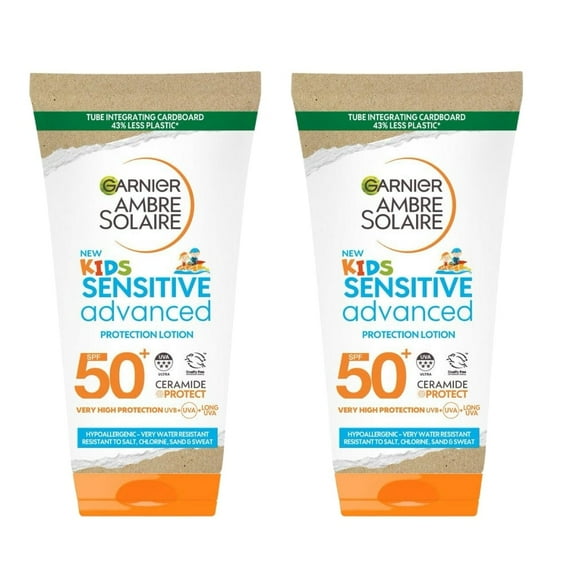Garnier Ambre Solaire Kids Sensitive Advanced Sun Protection Lotion SPF50+ 175 ml / 5.9 fl oz 2 Pack