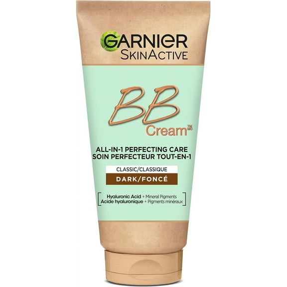 Garnier BB Cream Classic with Hyaluronic Acid + Aloe Vera, 5-in-1 Skin Perfector, SkinActive, Dark - 50ml