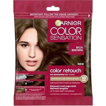 Garnier Color Sensation Retouch Permanent Hair Color for Adults, Rich Brown 6.0, 1 Kit