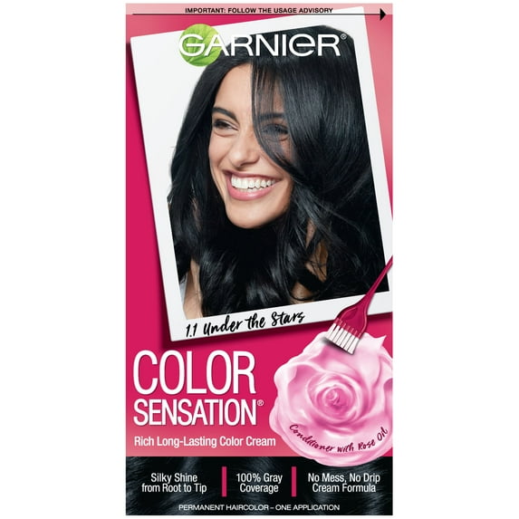 Garnier Color Sensation Hair Color Cream, 1.1 Under The Stars Natural Blue Black
