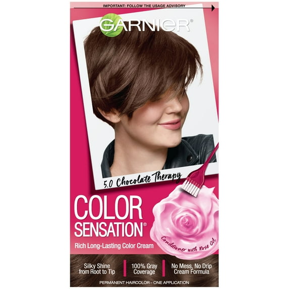 Garnier Color Sensation Hair Color Cream, 5.0 Chocolate Therapy Medium Natural Brown