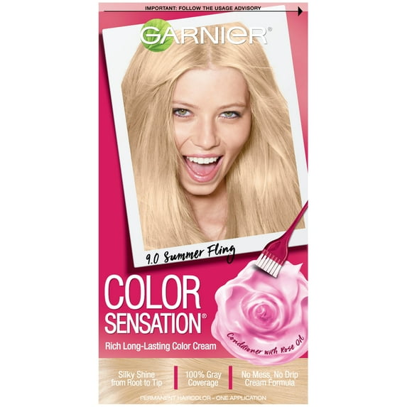 Garnier Color Sensation Hair Color Cream, 9.0 Summer Fling Light Natural Blonde