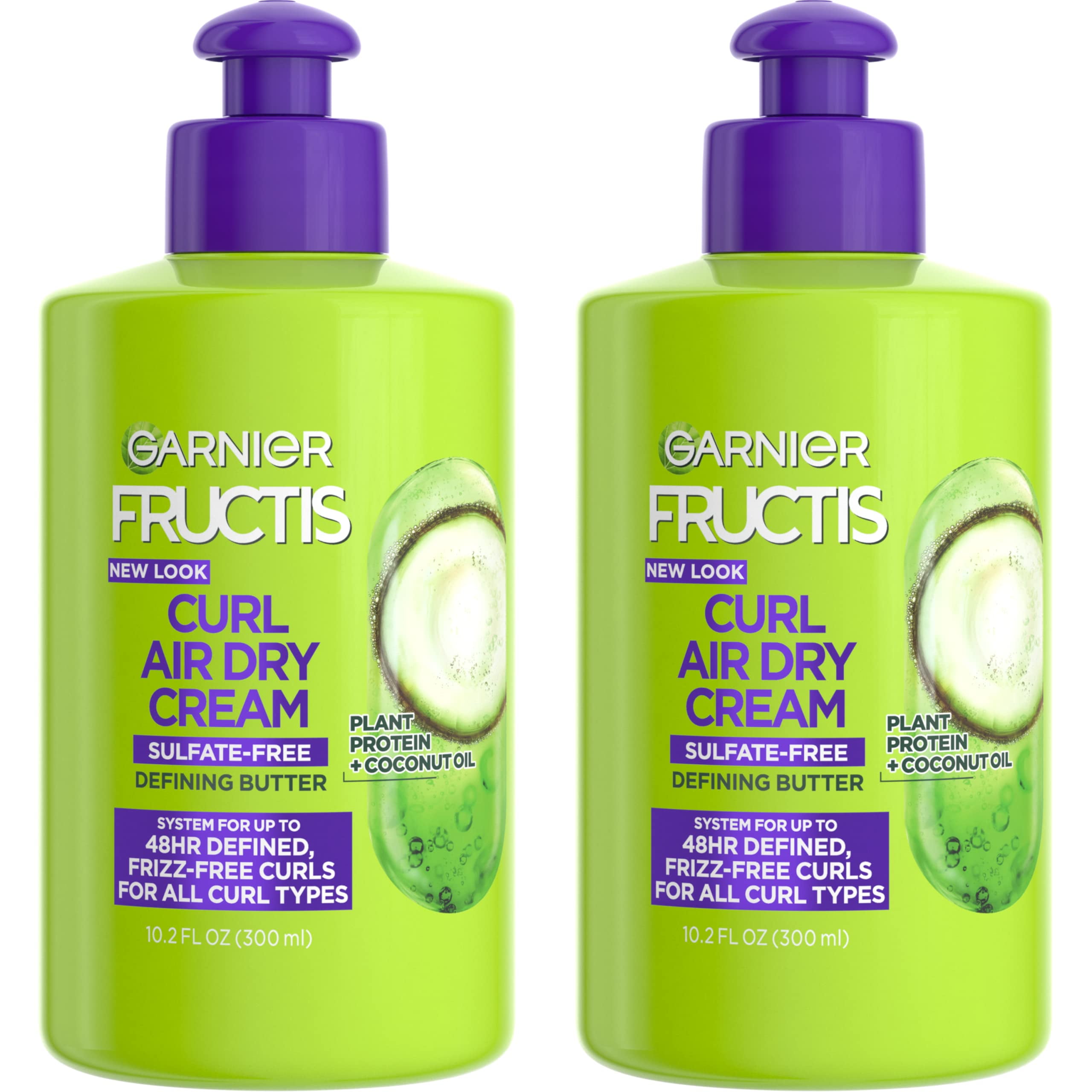Garnier Fructis Curl Nourish Air Dry Cream Enhancing Waves for Effortless Style, SulfateFree