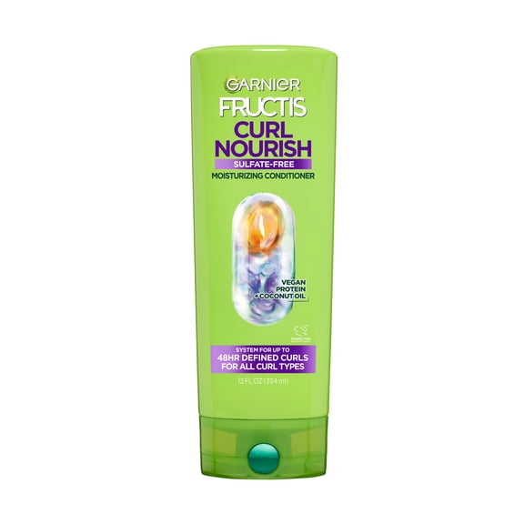 Garnier Fructis Curl Nourish Moisturizing Conditioner with Coconut Oil, 12 fl oz