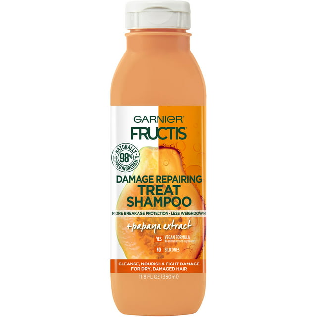 Garnier Fructis Damage Repairing Treat Shampoo with Papaya Extract, 11.8 fl oz