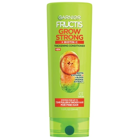 Garnier Fructis Grow Strong All Hair Types Thickening Squeeze Conditioner with Biotin, 11.3 fl oz