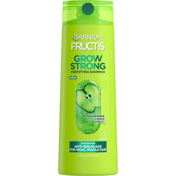 Garnier Fructis Grow Strong Fortifying Shampoo with Ceramide and Apple Extract, 12.5 fl oz