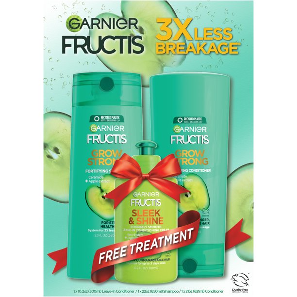 Garnier Fructis Grow Strong Shampoo Conditioner and Treatment, Gift Set
